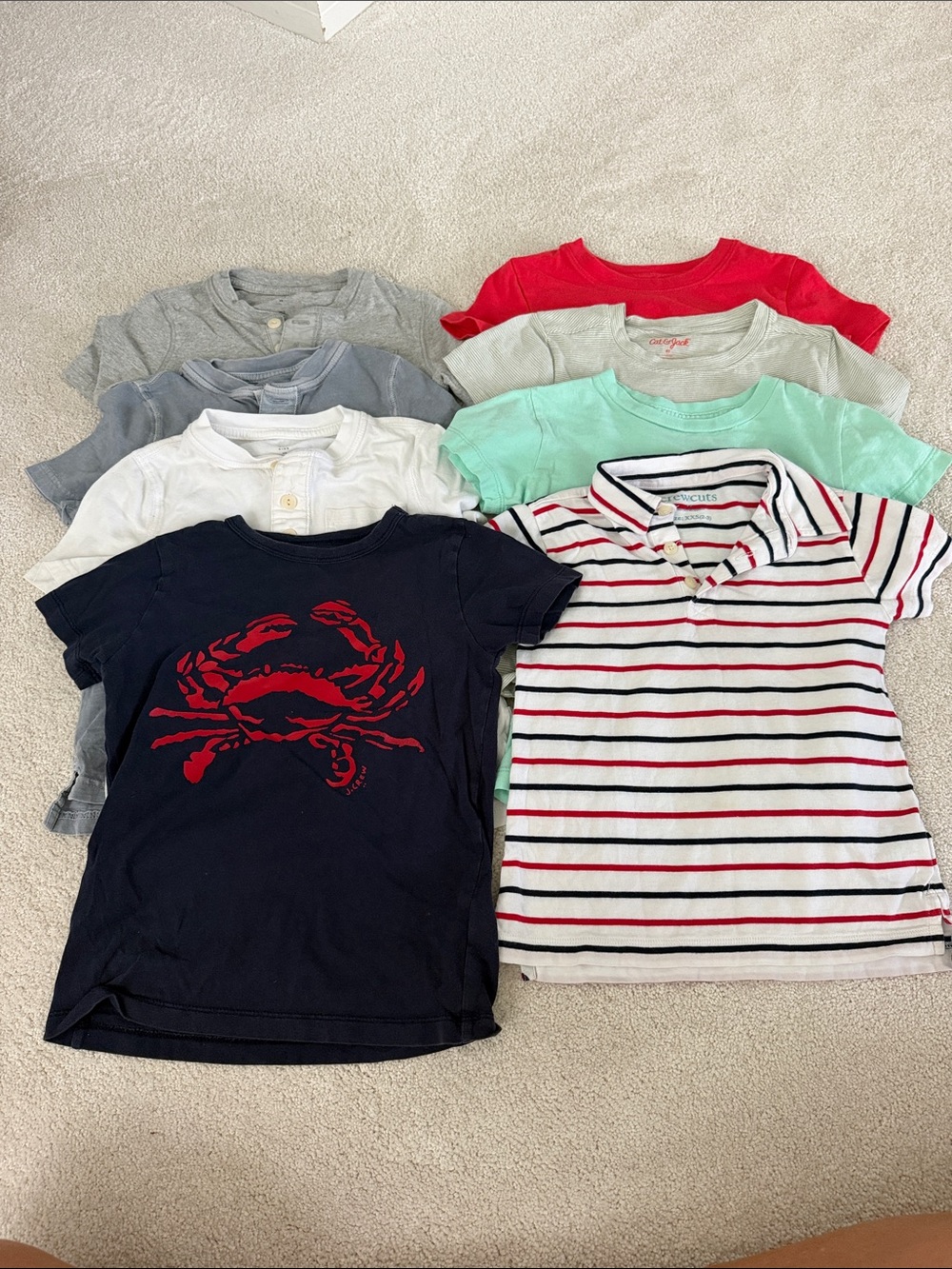 Lot of 8 boys tshirts - Crewcuts, Gap, Cat & Jack